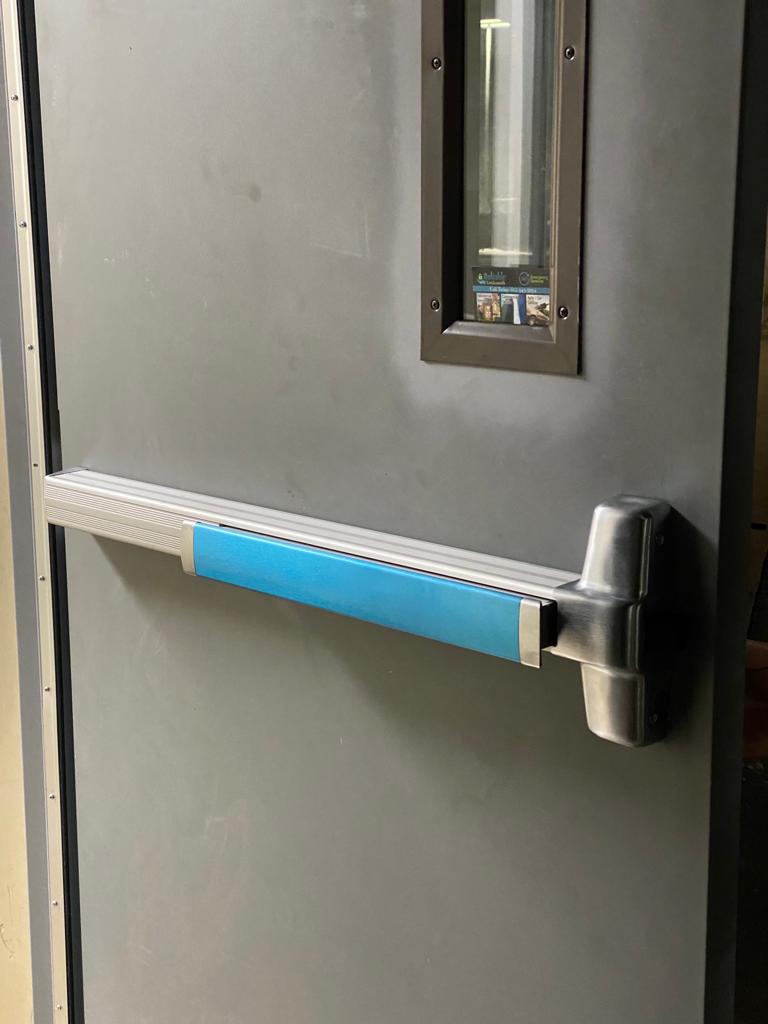 Push bar installation in Minneapolis by Reliable Locksmith