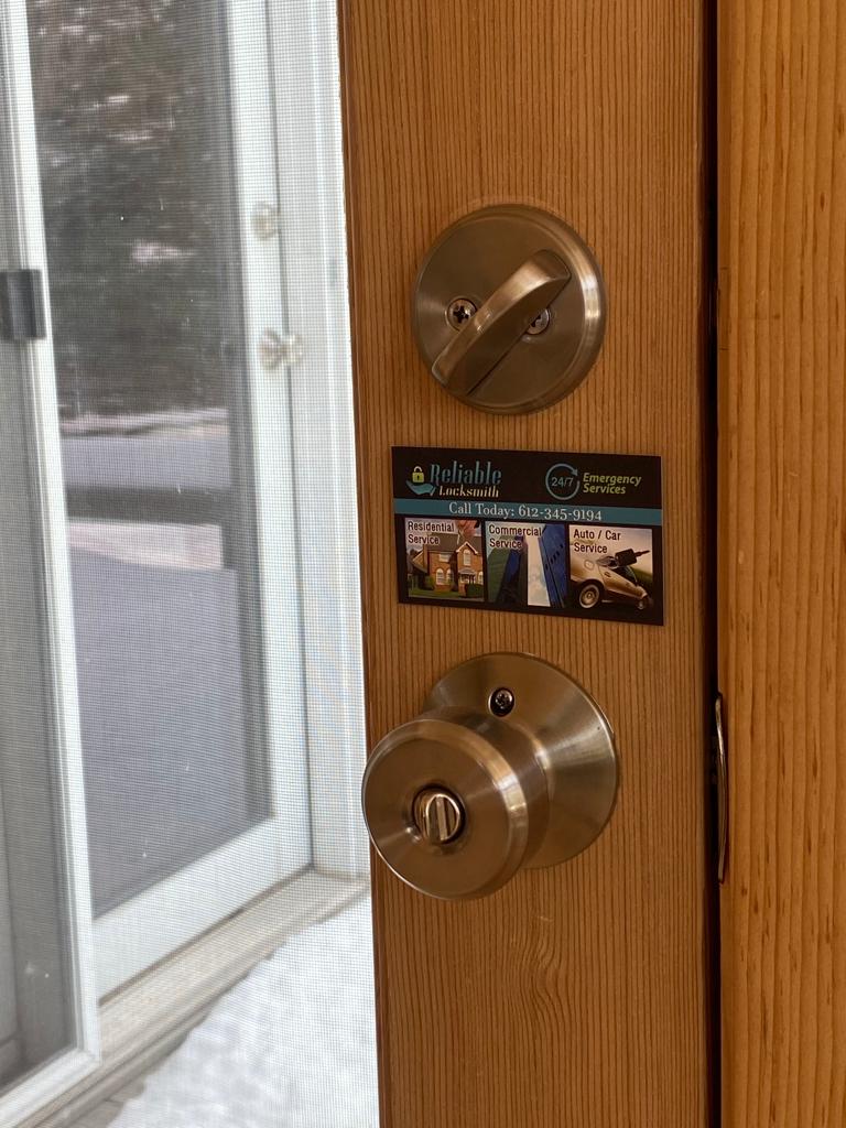 New deadbolt and door knob installed in St paul home