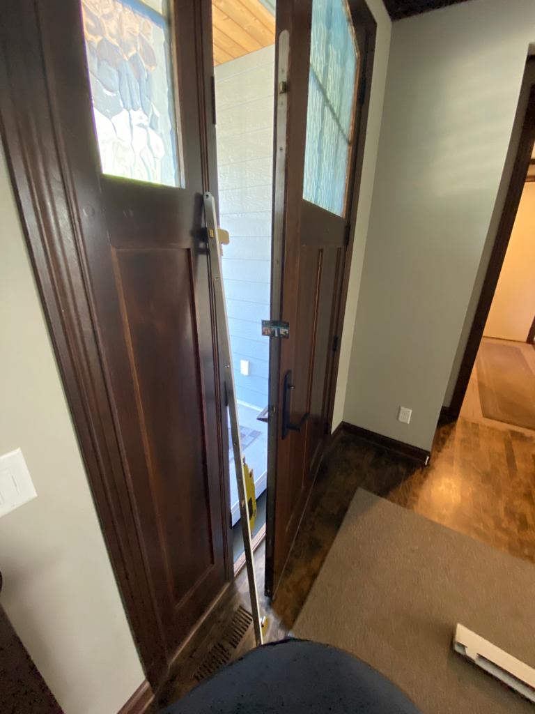3 point locks installed on wood door by Reliable locksmith in Minneapolis MN