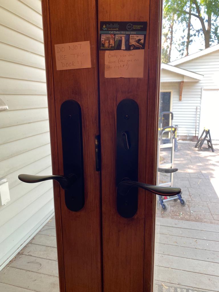 Marvin 3 point lock installed on a residential door
