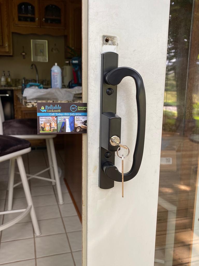 Sliding glass door lock changed