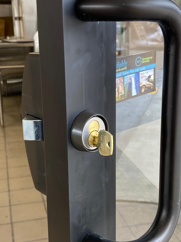 Mortise lock install on a chik fil a store by reliable locksmith