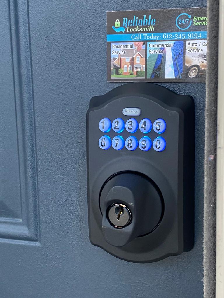 Keypad locks installed by Reliable Locksmith in Minneapolis