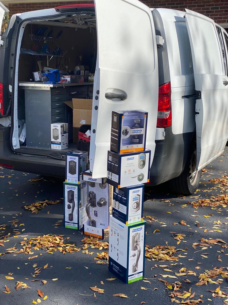Fresh installation job on a residential door in Edina MN by Reliable locksmith