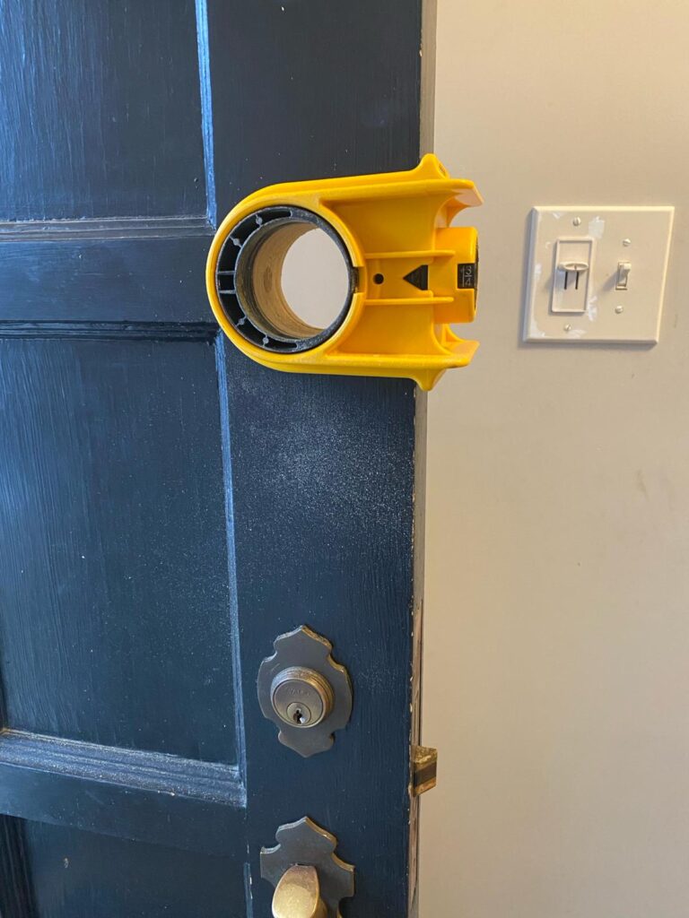 Fresh installation job on a residential door in Edina MN by Reliable locksmith
